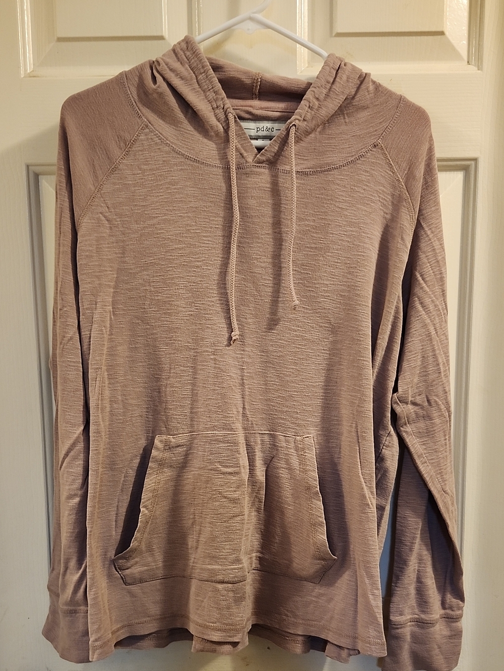 PD&C Mauve-Taupe Hooded Pullover Sweatshirt